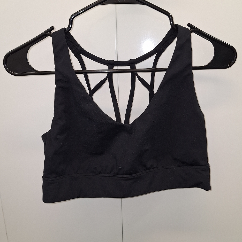 All In Motion Black Crisscross Back Large Sports Bra